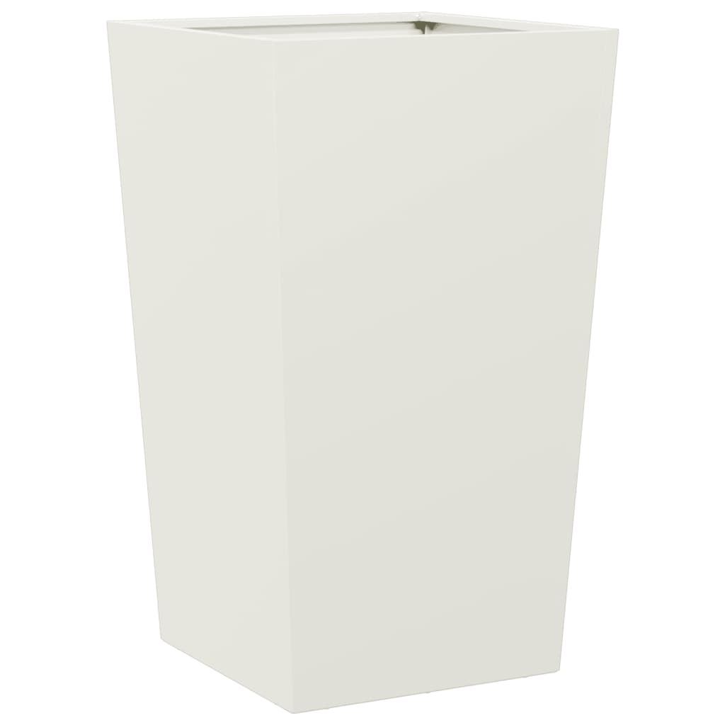 Plantekasser 2 stk hvit 45x45x75 cm stål