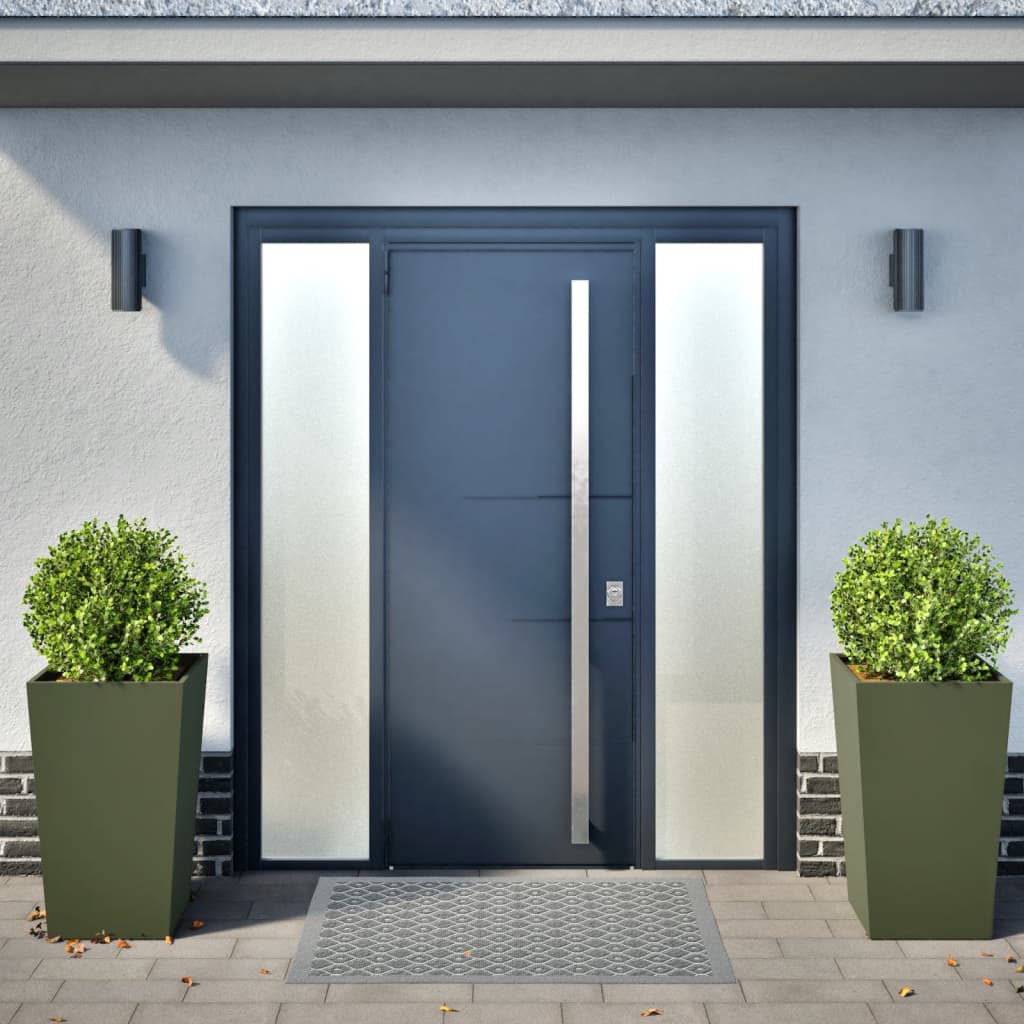 Plantekasser 2 stk olivengrønn 45x45x75 cm stål