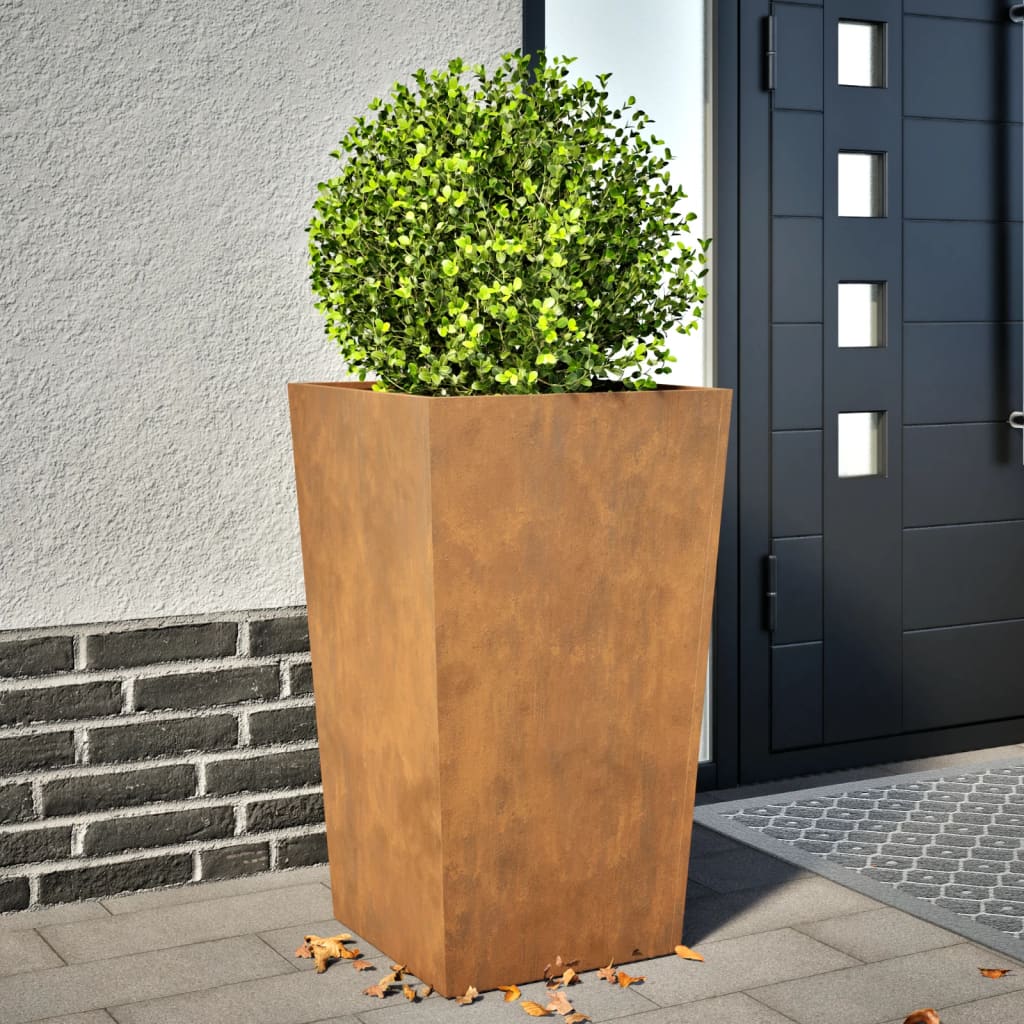 Hageplantekar 45x45x75 cm oksidert stål