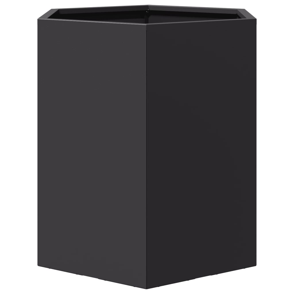 Hageplanter 2 stk svart sekskantet 46x40x45 cm stål