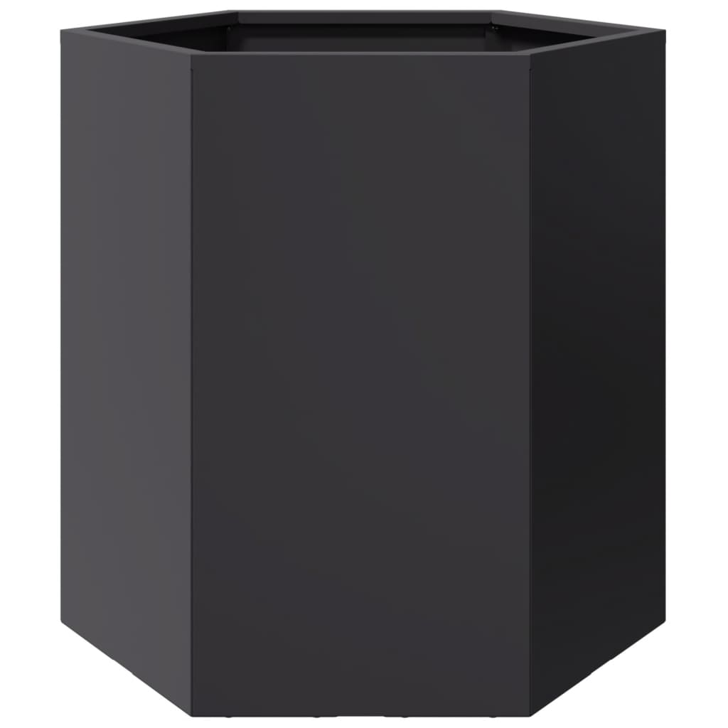 Hageplanter 2 stk svart sekskantet 46x40x45 cm stål