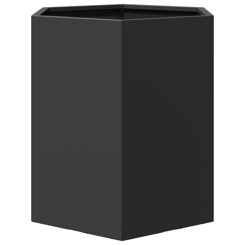 Hageplanter 2 stk svart sekskantet 46x40x45 cm stål