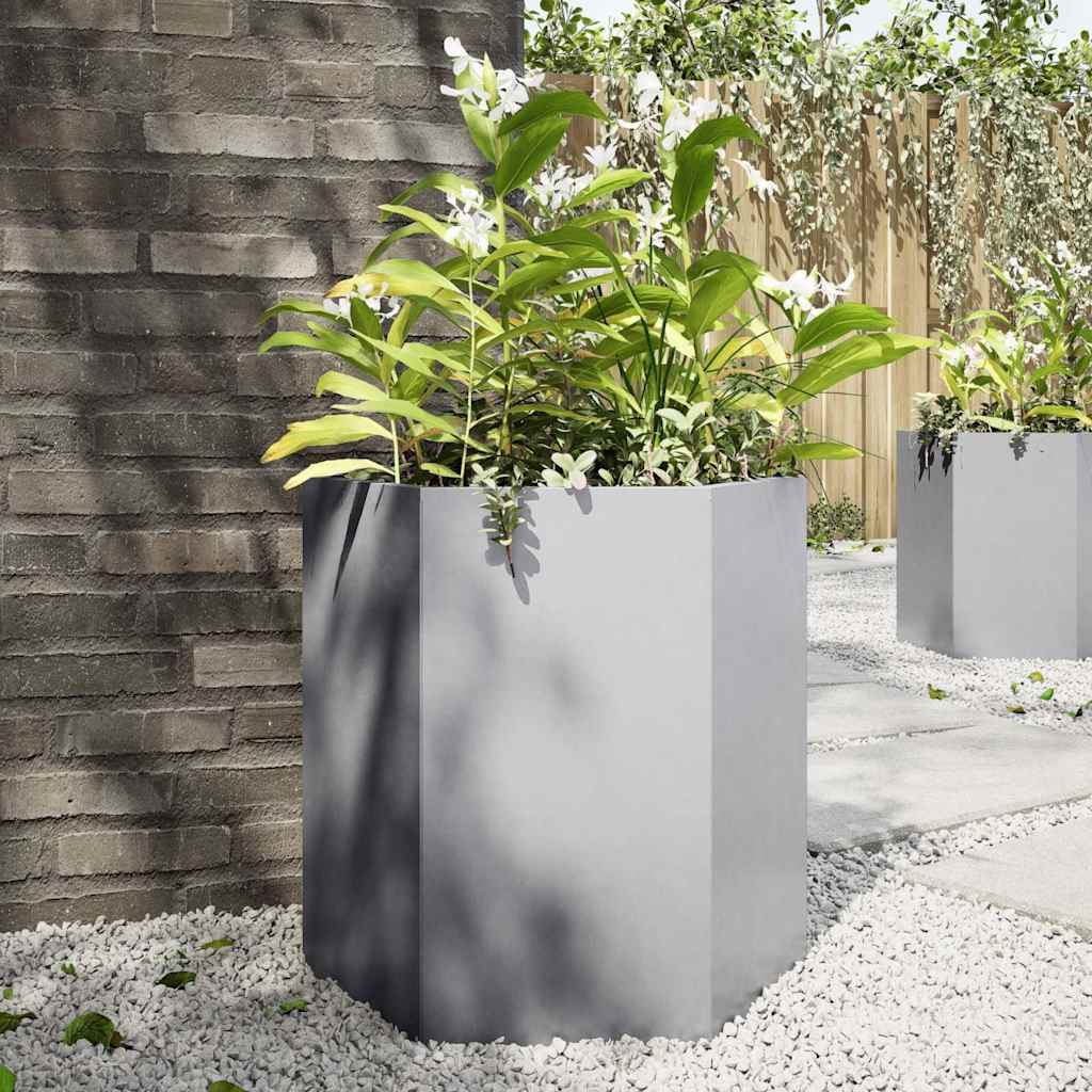 Plantekasse sekskantet 46x40x45 cm galvanisert stål