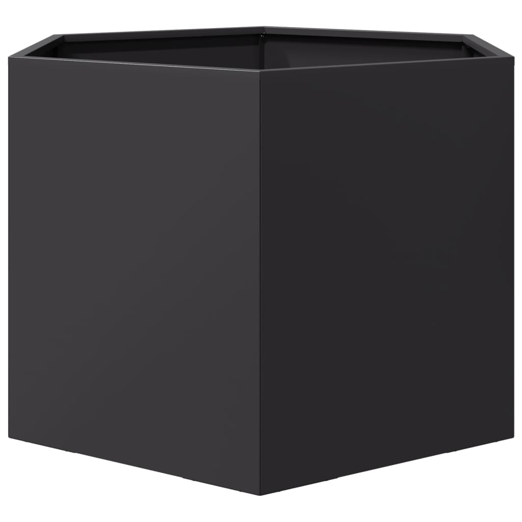 Plantekasse svart sekskantet 69x60x45 cm stål