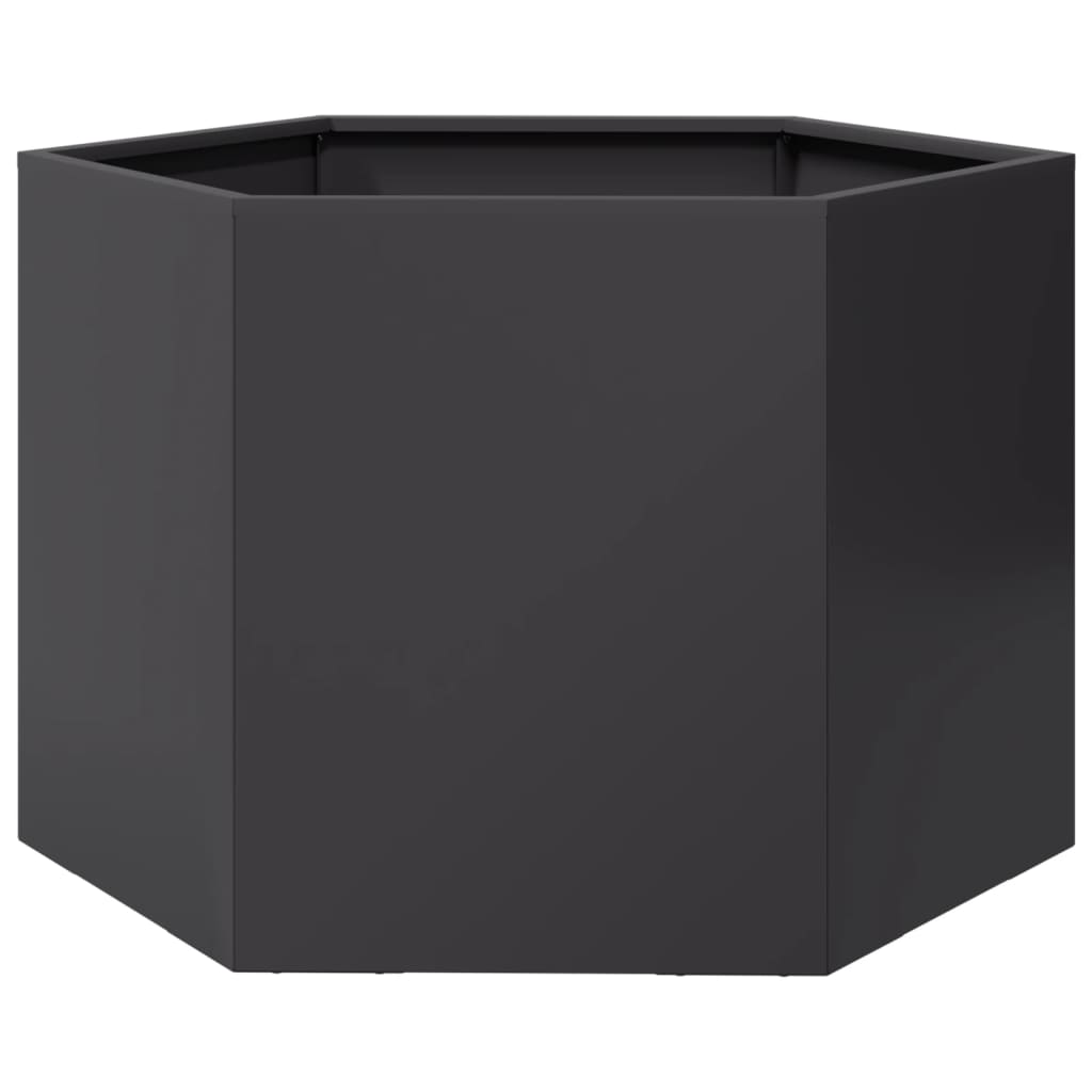 Plantekasse svart sekskantet 69x60x45 cm stål