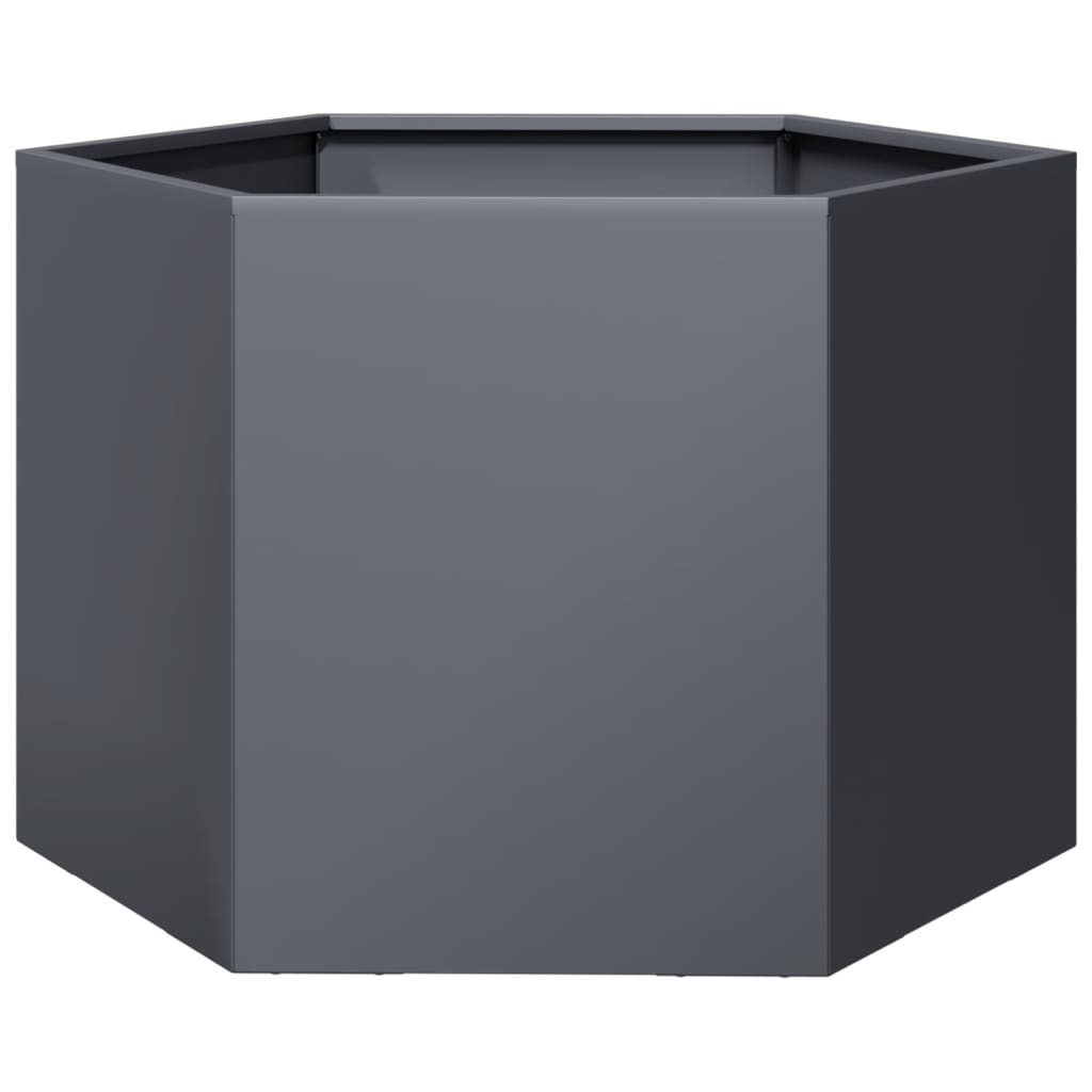 Plantekasse antrasitt sekskantet 69x60x45 cm stål