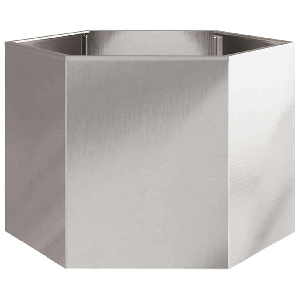 Plantekasse sekskantet 69x60x45 cm rustfritt stål