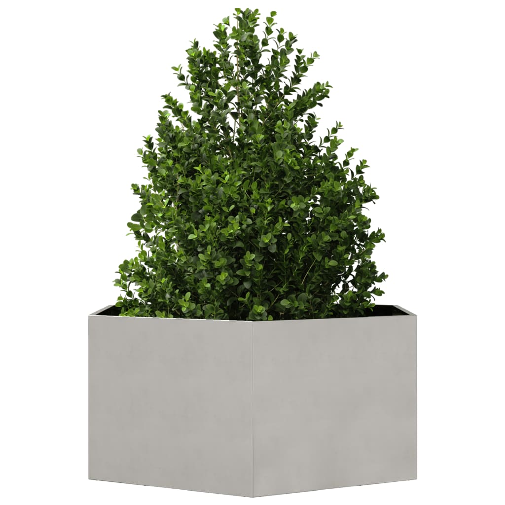 Plantekasse sekskantet 104x90x45 cm rustfritt stål