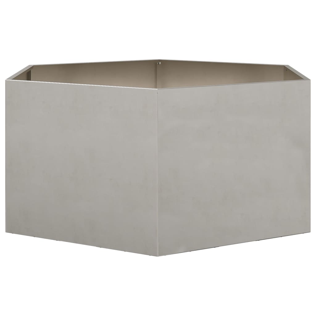 Plantekasse sekskantet 104x90x45 cm rustfritt stål