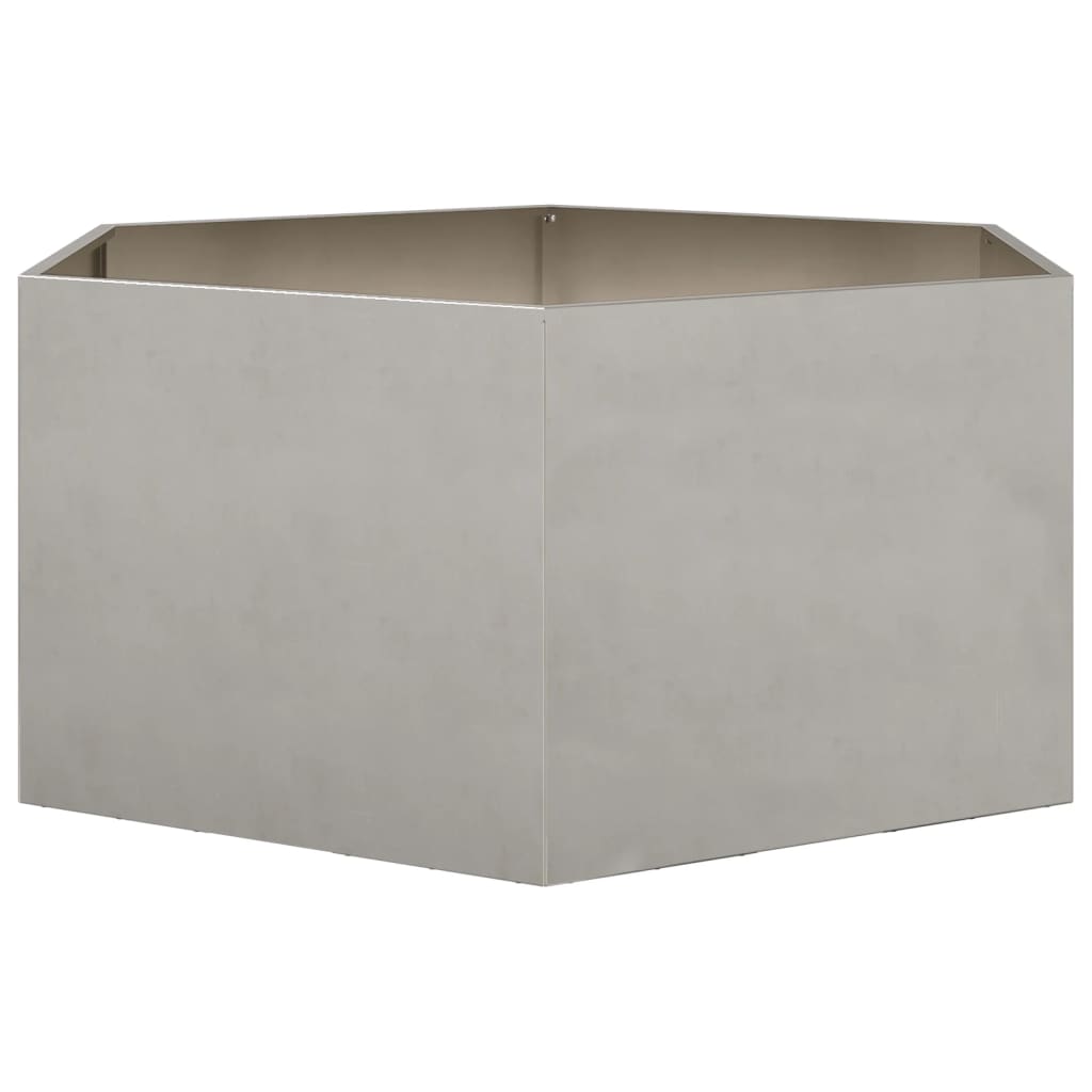 Plantekasse sekskantet 104x90x45 cm rustfritt stål