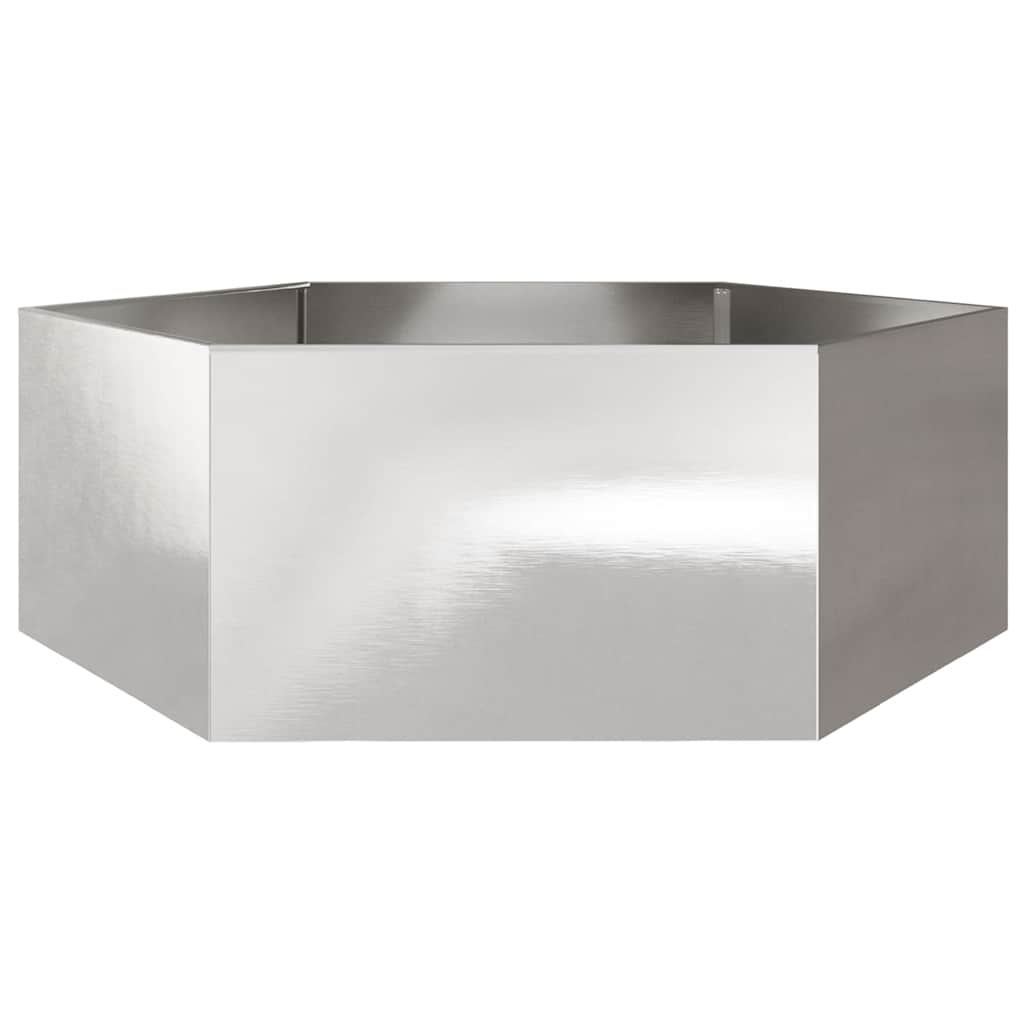 Plantekasse sekskantet 138x120x45 cm rustfritt stål
