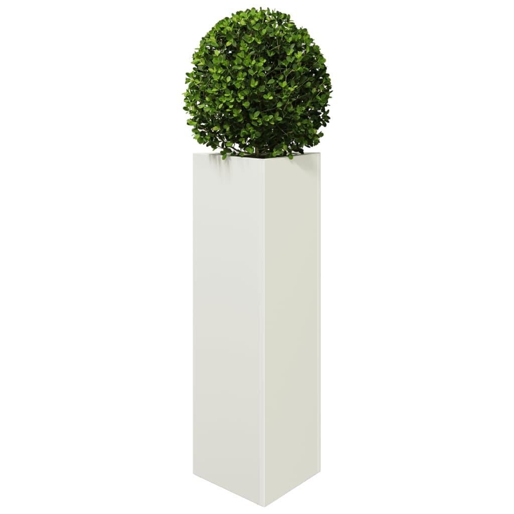 Plantekasse hvit trekantet 30x26x75 cm stål