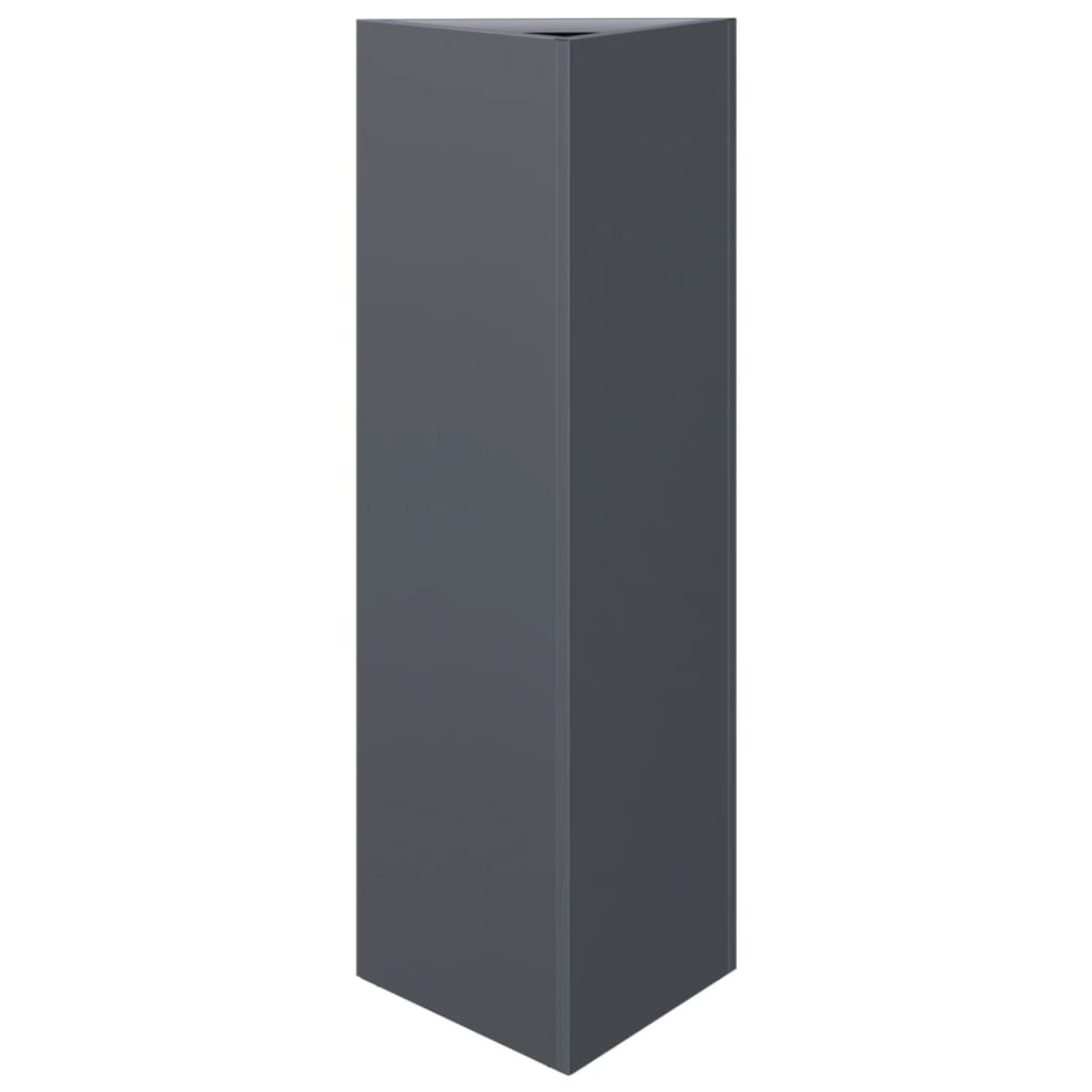 Plantekasse antrasitt trekantet 30x26x75 cm stål