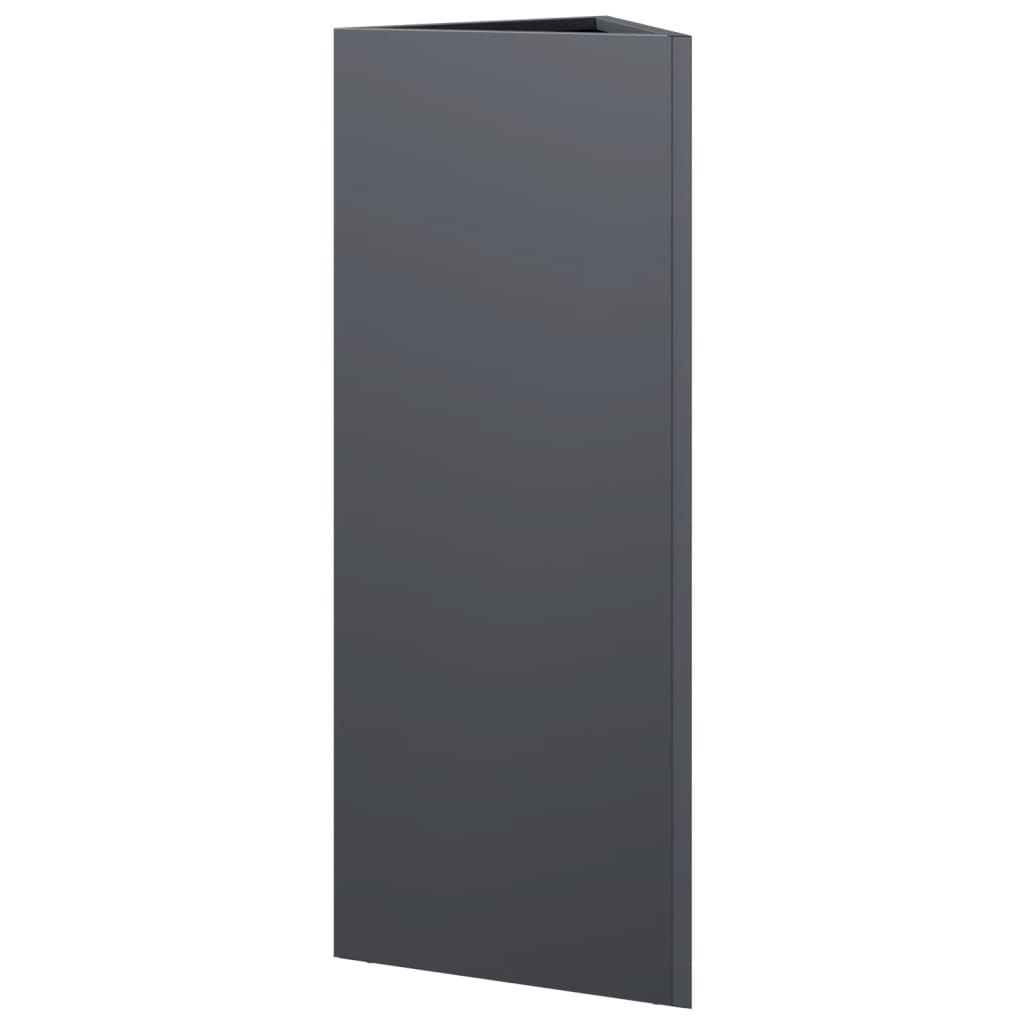 Plantekasse antrasitt trekantet 30x26x75 cm stål