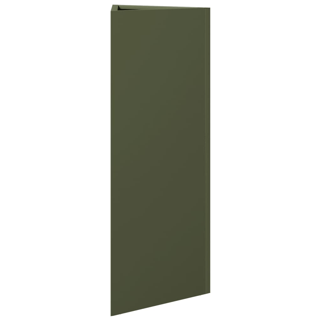 Plantekasse olivengrønn trekantet 30x26x75 cm stål