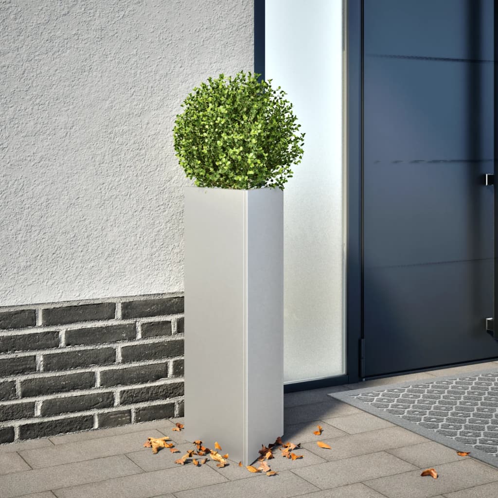 Plantekasse trekantet 30x26x75 cm galvanisert stål