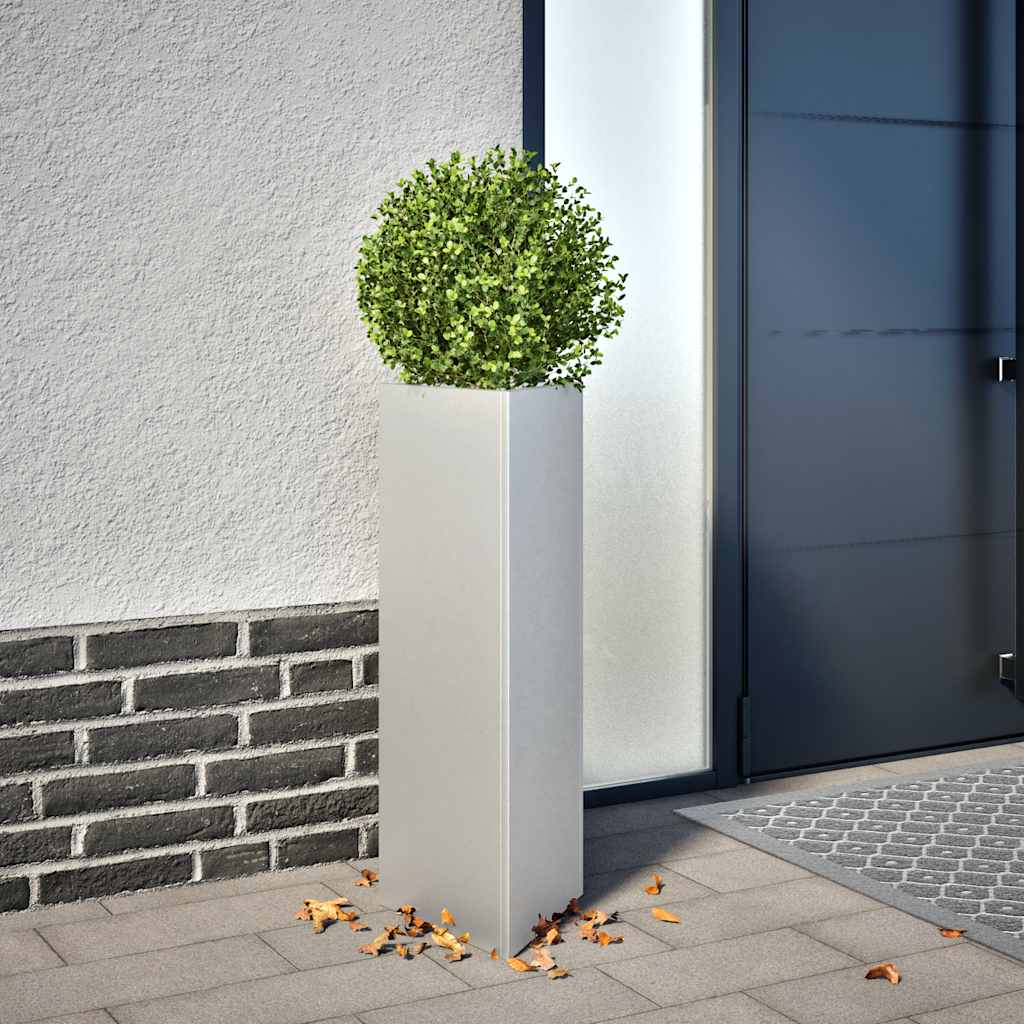 Plantekasser 2 stk 30x26x75 cm galvanisert stål vidaXL