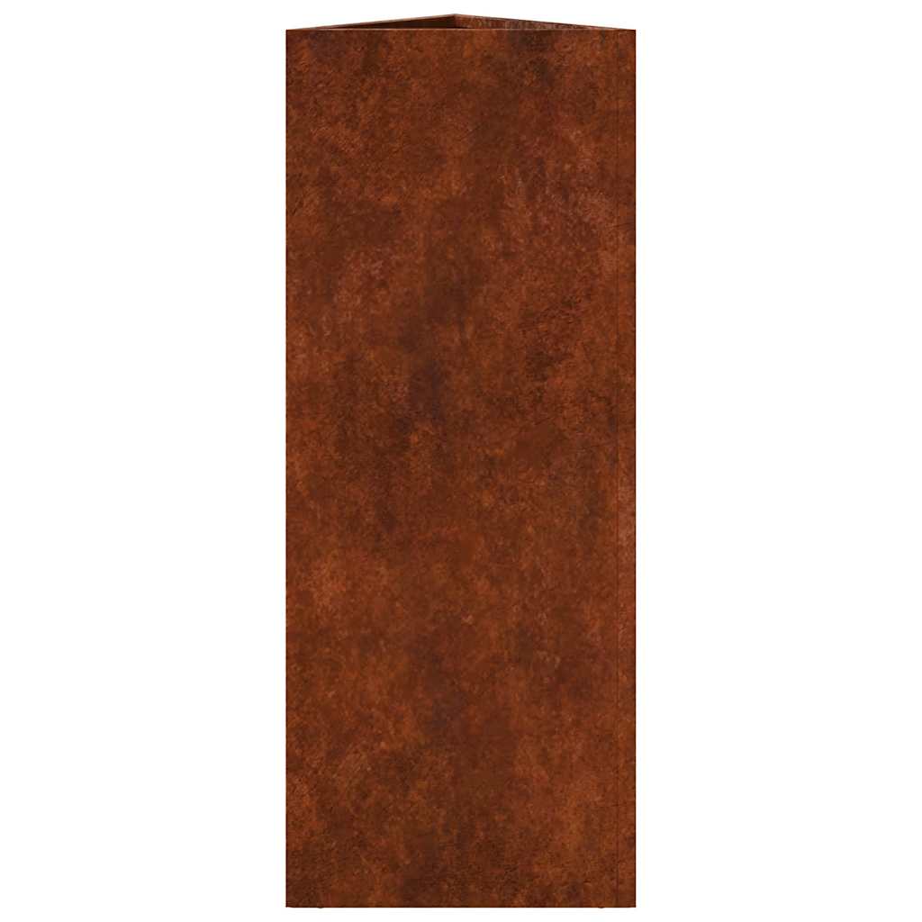 hageplanter 2 stk trekantet 30x26x75 cm oksidert stål