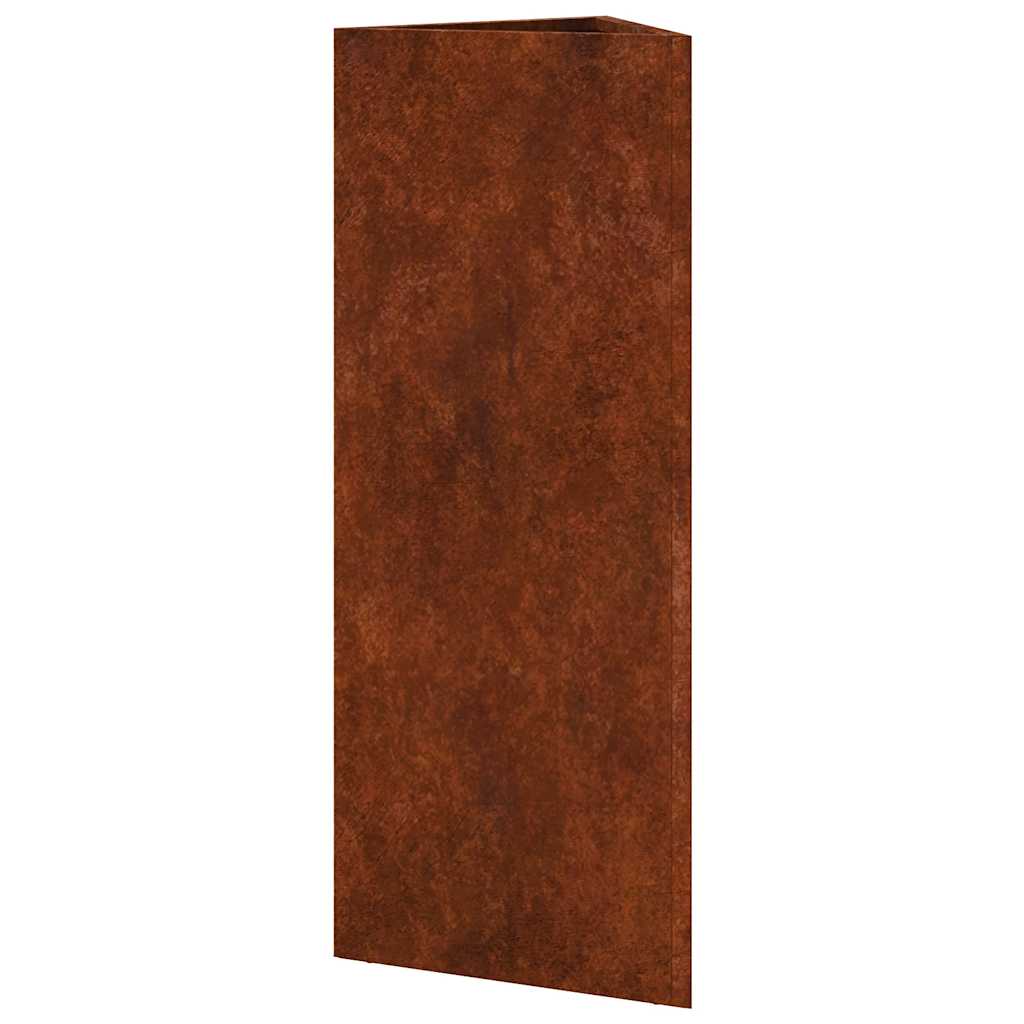 hageplanter 2 stk trekantet 30x26x75 cm oksidert stål