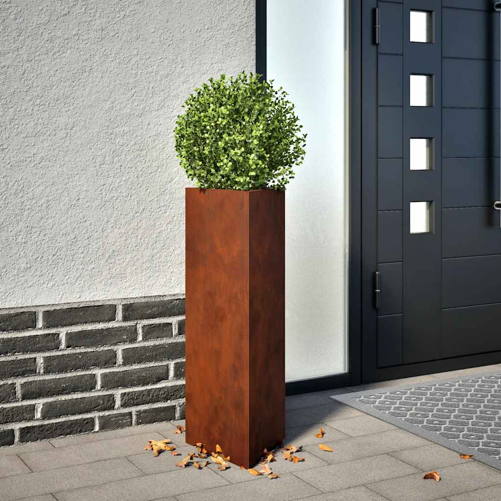hageplanter 2 stk trekantet 30x26x75 cm oksidert stål