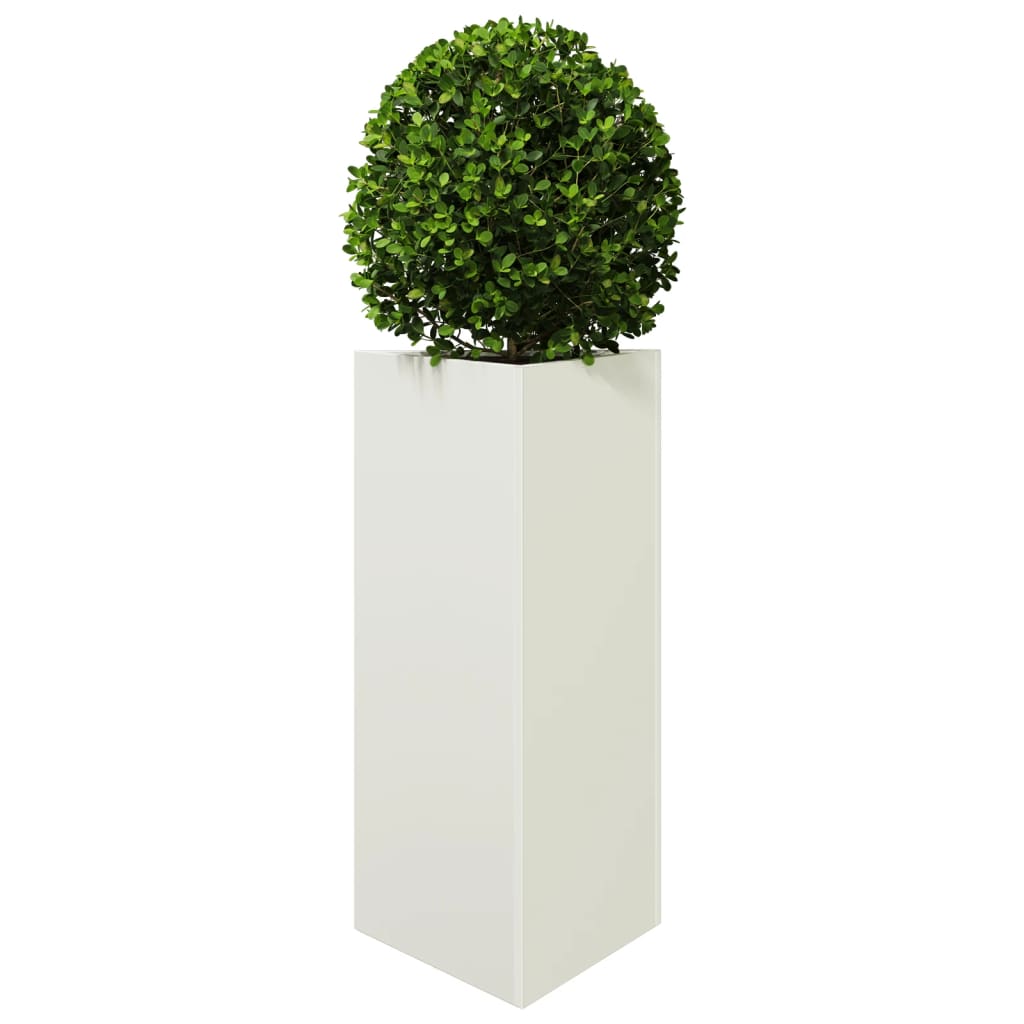 Plantekasse hvit trekantet 40x34,5x75 cm stål
