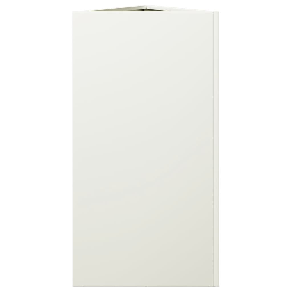 Plantekasse hvit trekantet 40x34,5x75 cm stål