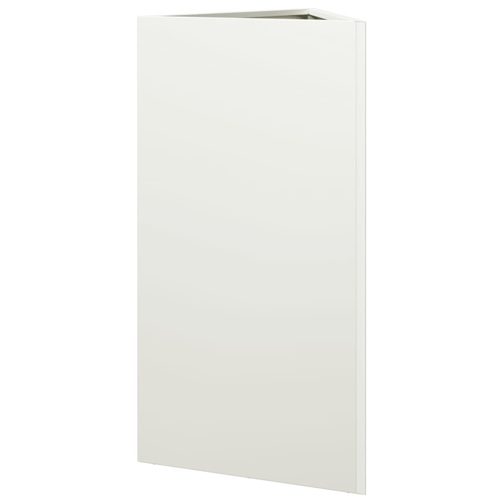 Plantekasse hvit trekantet 40x34,5x75 cm stål