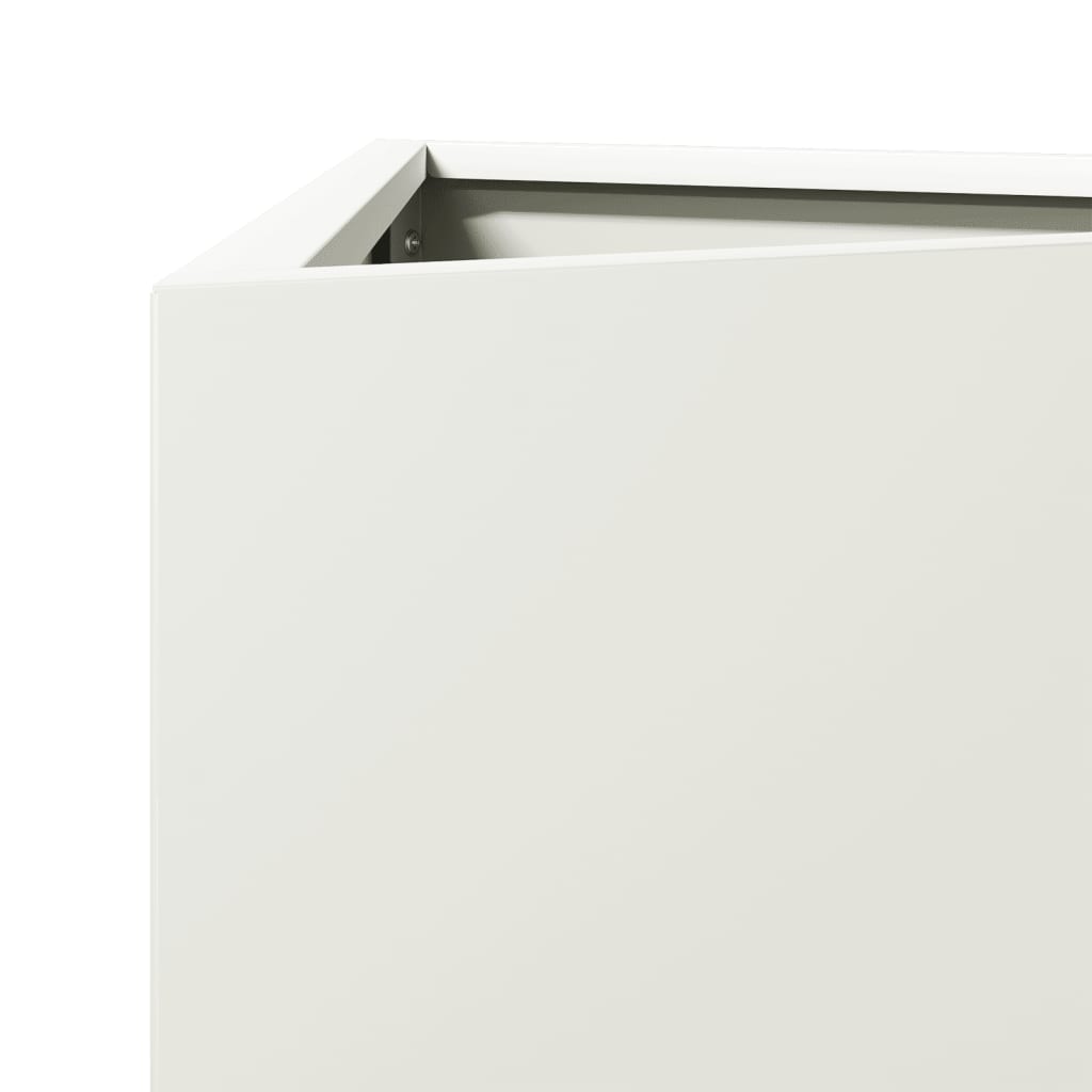 Plantekasse hvit trekantet 40x34,5x75 cm stål