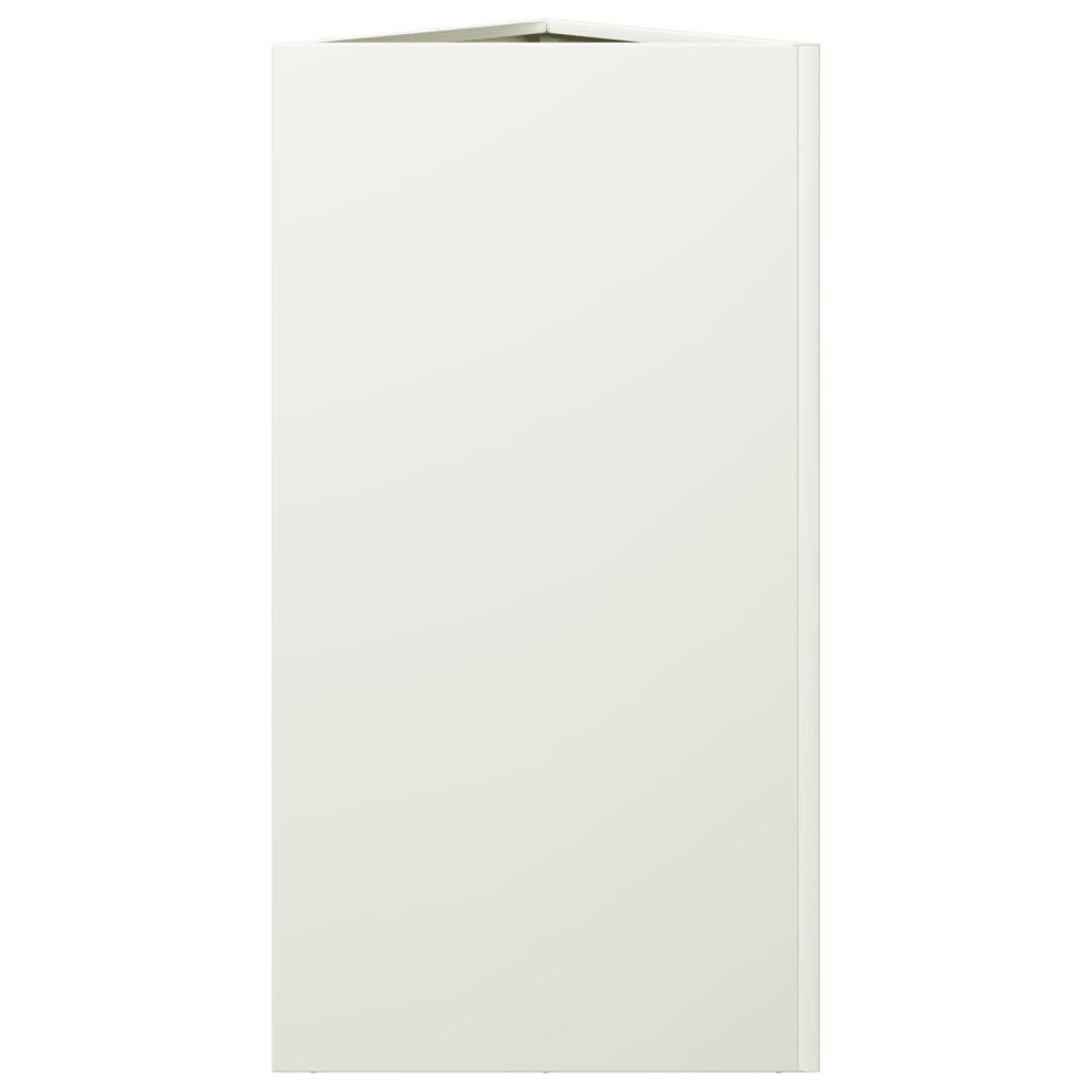 Plantekasser 2 stk hvit trekantet 40x34,5x75 cm stål