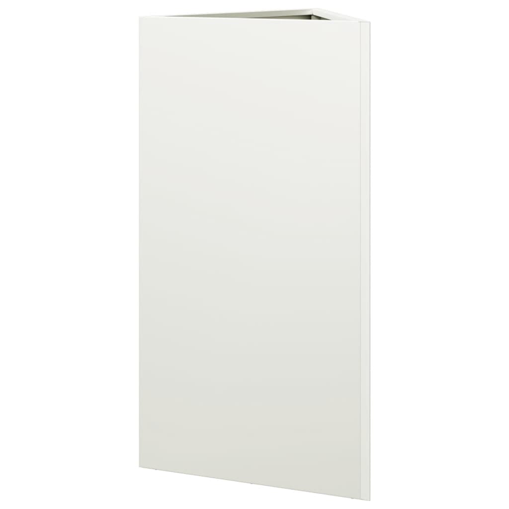 Plantekasser 2 stk hvit trekantet 40x34,5x75 cm stål
