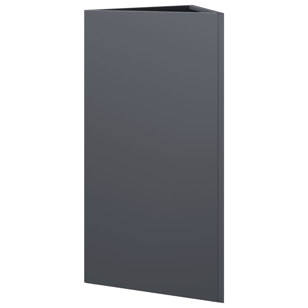 Plantekasse antrasitt trekantet 40x34,5x75 cm stål