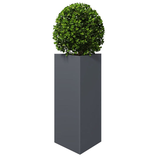 Plantekasser 2 stk antrasitt trekantet 40x34,5x75 cm stål