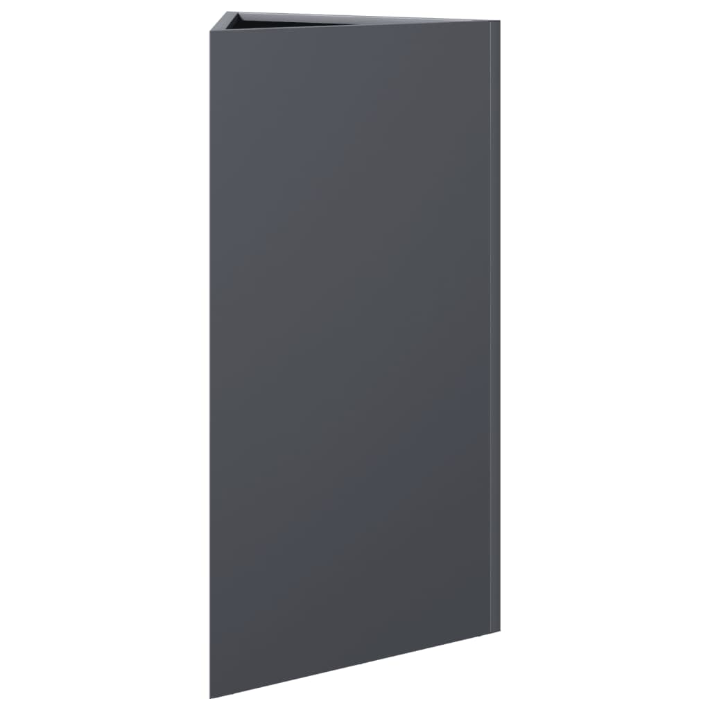Plantekasser 2 stk antrasitt trekantet 40x34,5x75 cm stål