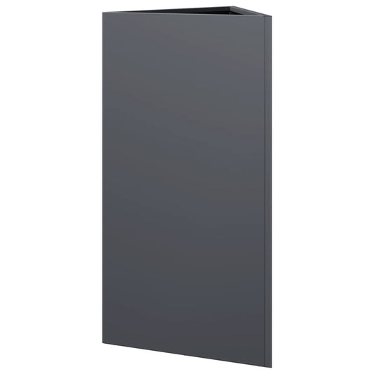 Plantekasser 2 stk antrasitt trekantet 40x34,5x75 cm stål