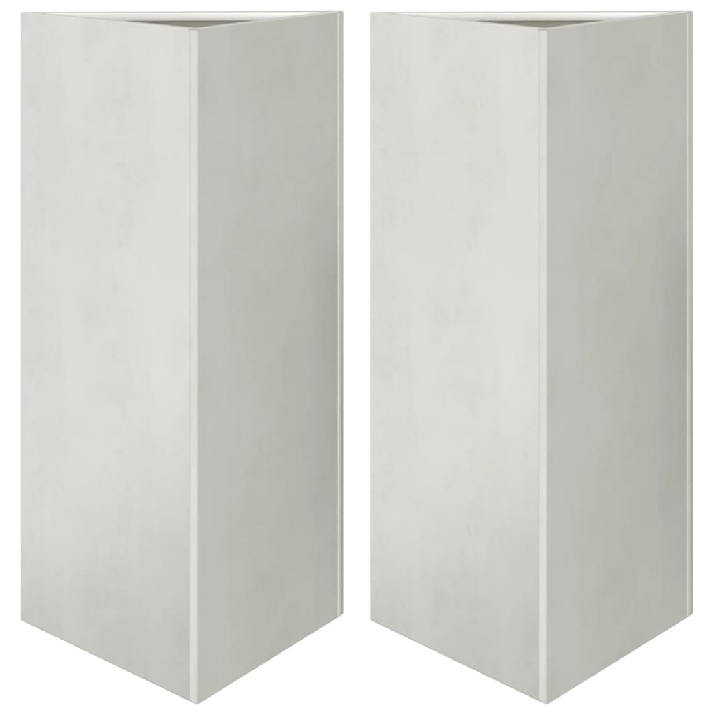 Plantekasser 2 stk trekantet 40x34,5x75 cm rustfritt stål