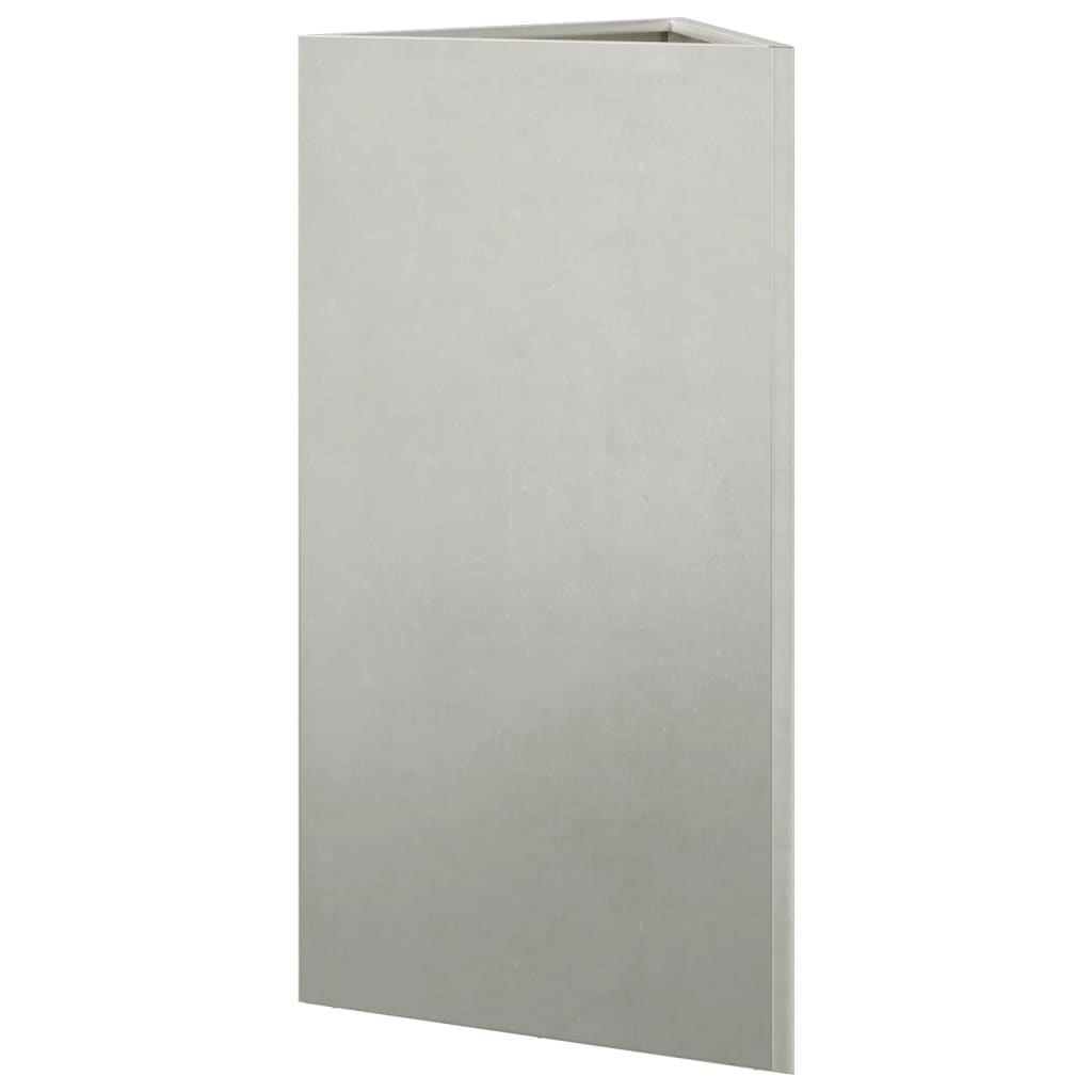 Plantekasser 2 stk trekantet 40x34,5x75 cm rustfritt stål