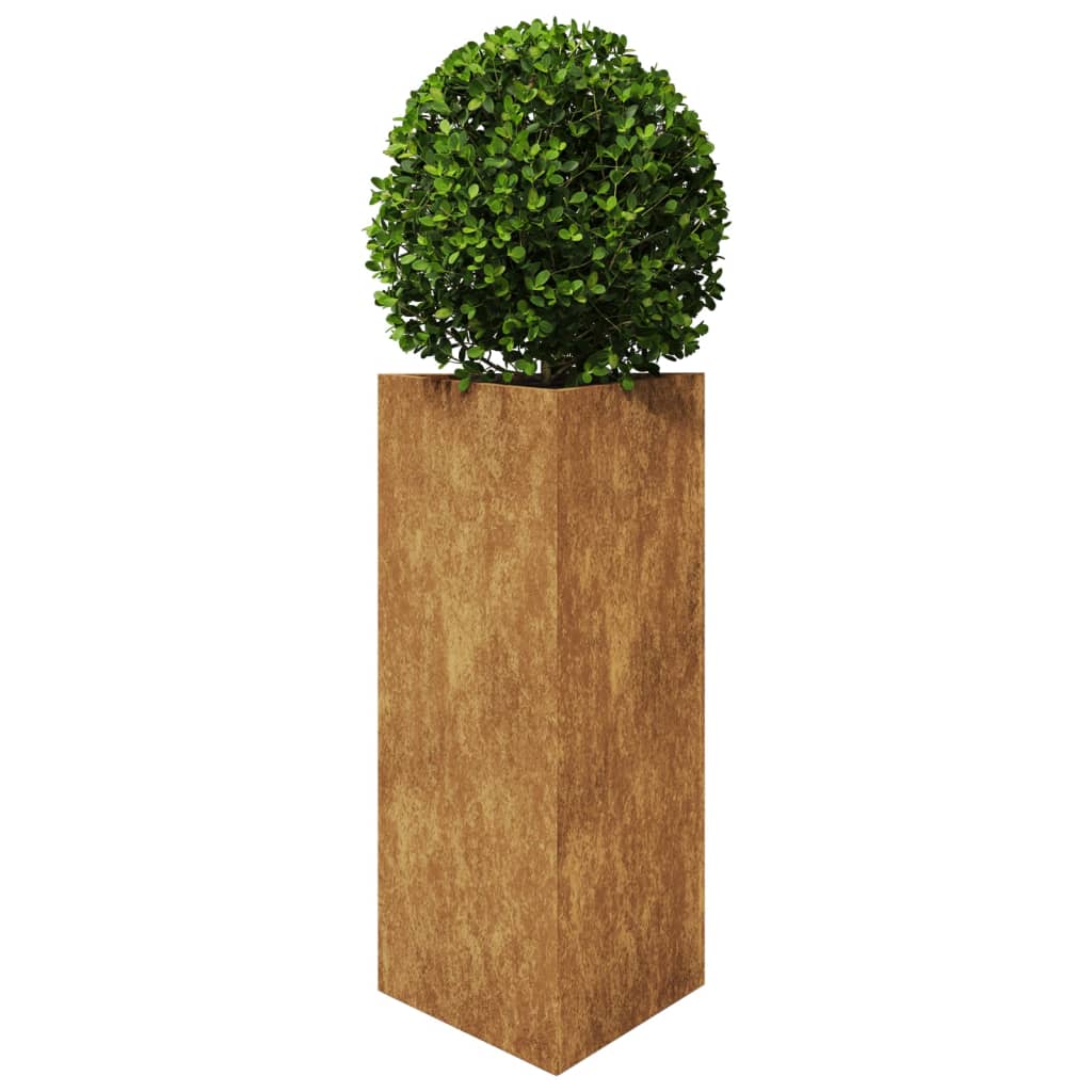 Plantekasser 2 stk trekantet 40x34,5x75 cm oksidert stål