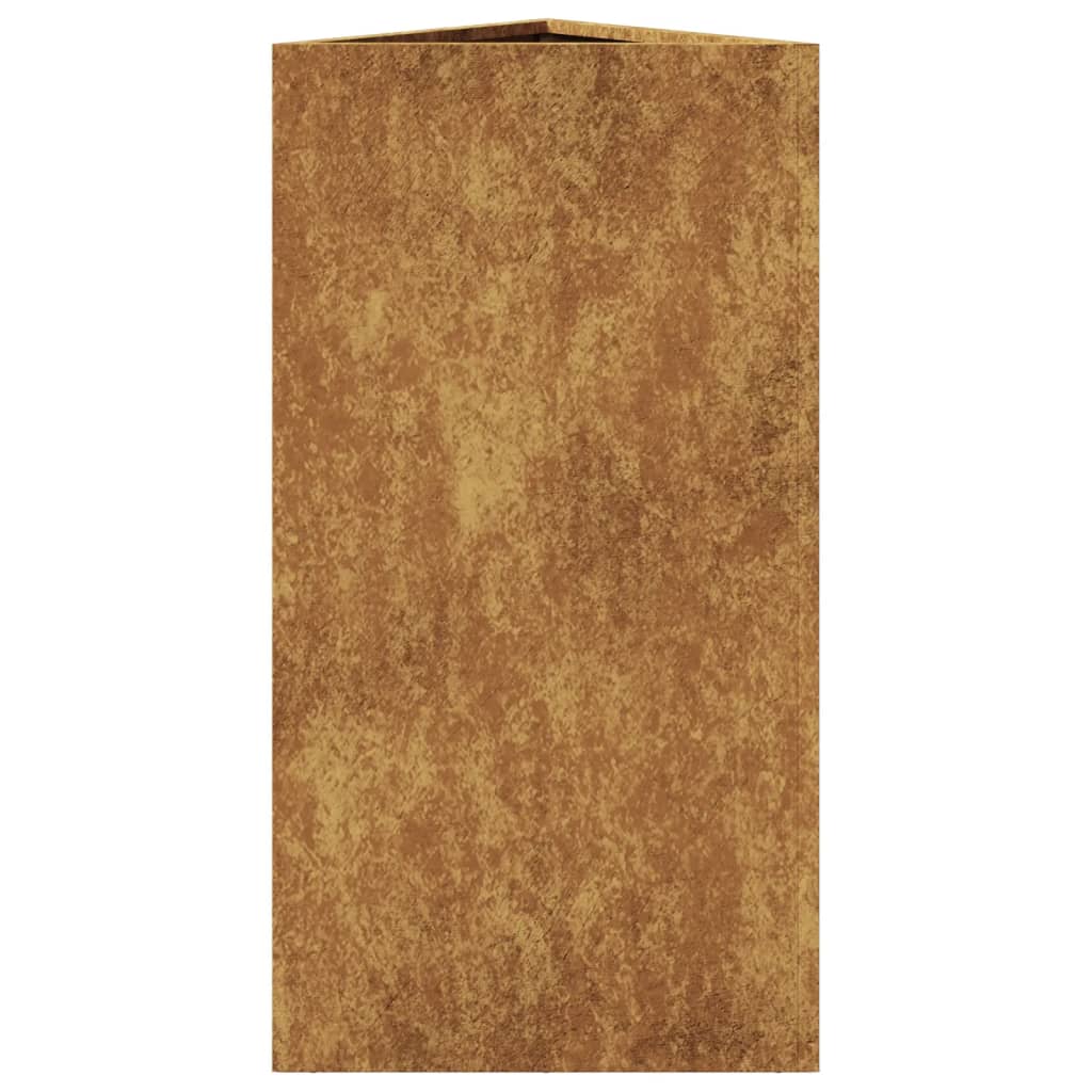 Plantekasser 2 stk trekantet 40x34,5x75 cm oksidert stål