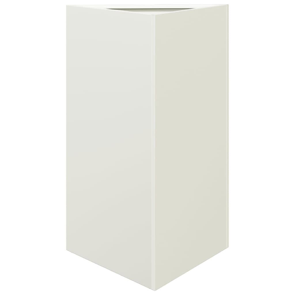 Plantekasse hvit trekantet 50x43x75 cm stål
