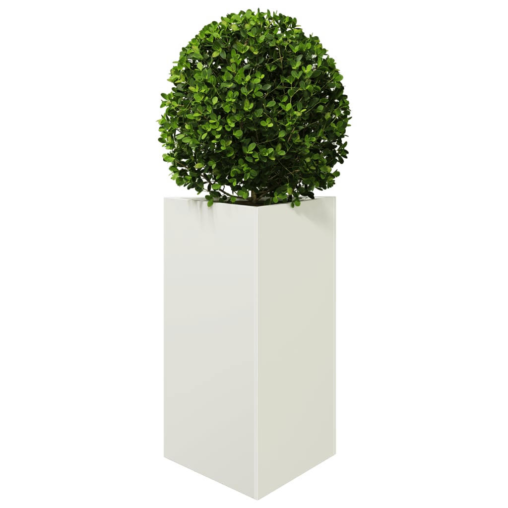 Plantekasse hvit trekantet 50x43x75 cm stål