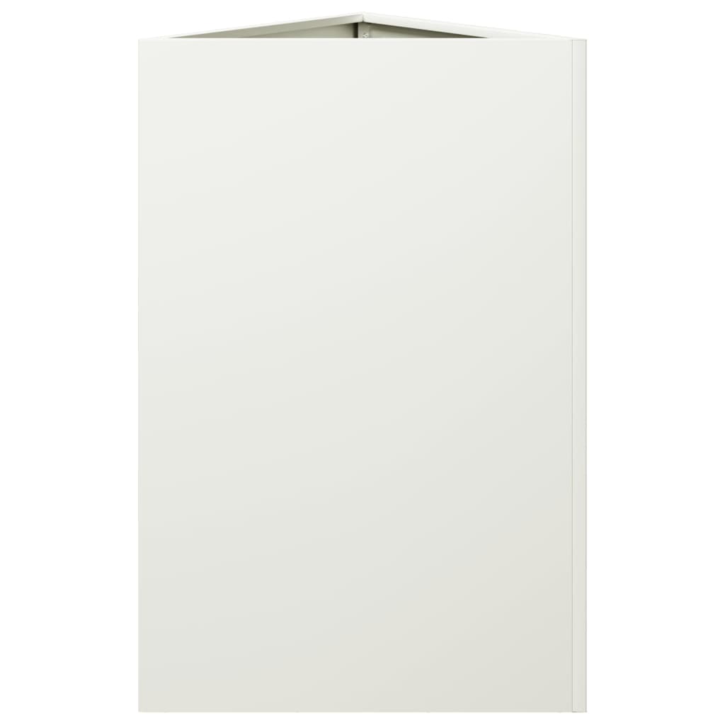 Plantekasse hvit trekantet 50x43x75 cm stål