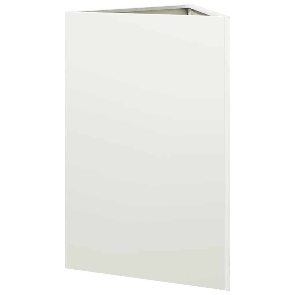 Plantekasse hvit trekantet 50x43x75 cm stål