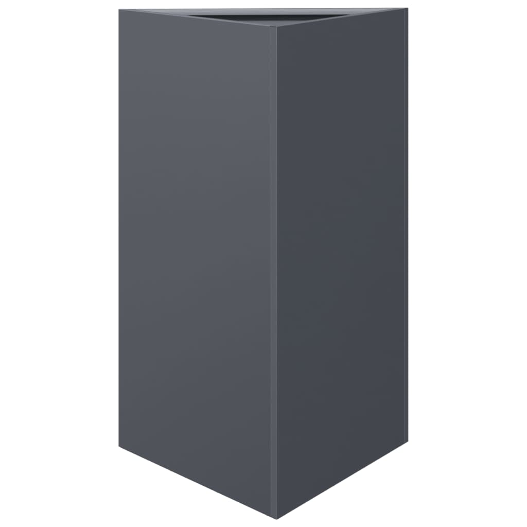 Plantekasse antrasitt trekantet 50x43x75 cm stål