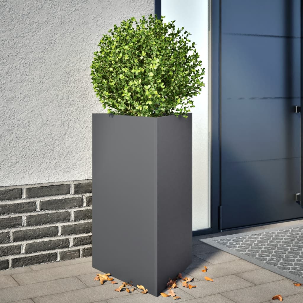 Plantekasse antrasitt trekantet 50x43x75 cm stål