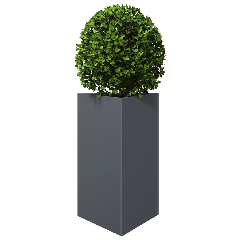 Plantekasser 2 stk antrasitt trekantet 50x43x75 cm stål