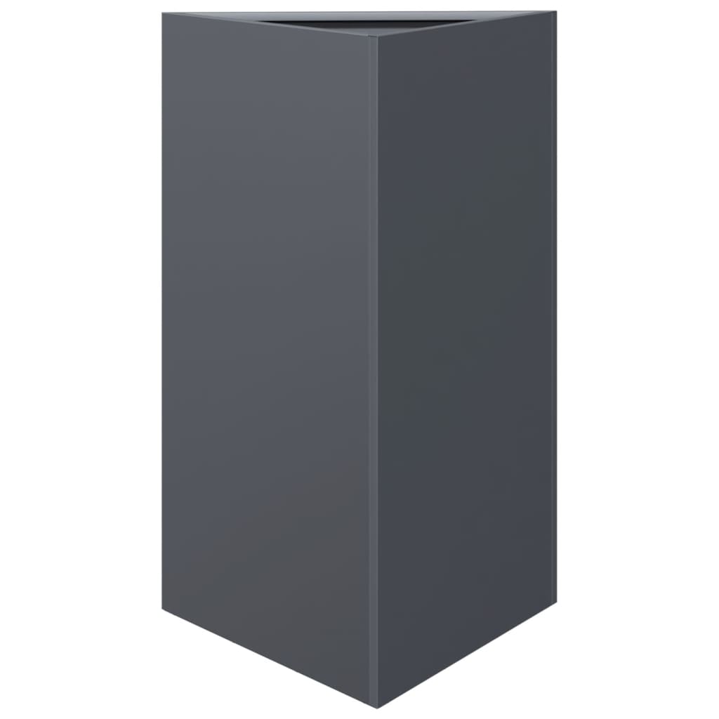 Plantekasser 2 stk antrasitt trekantet 50x43x75 cm stål