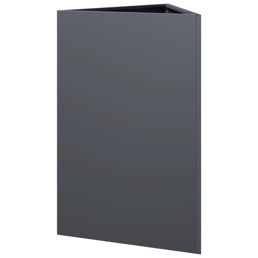 Plantekasser 2 stk antrasitt trekantet 50x43x75 cm stål