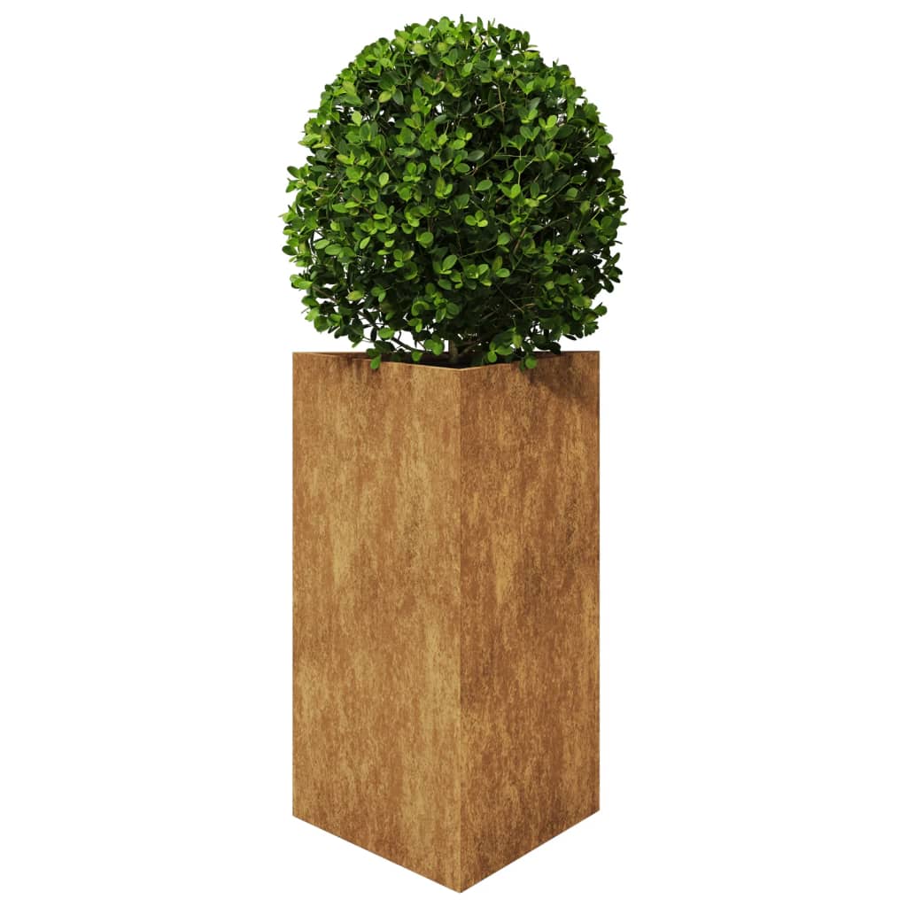 hageplanter 2 stk trekantede 50x43x75 cm oksidert stål