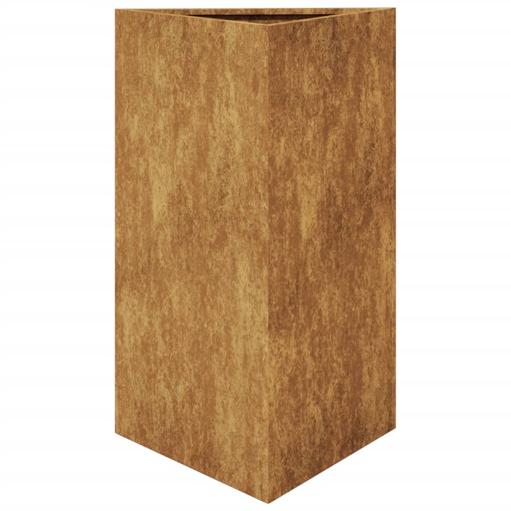 hageplanter 2 stk trekantede 50x43x75 cm oksidert stål
