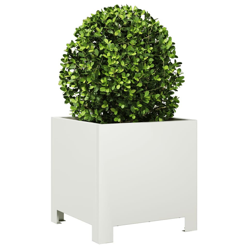 Plantekasse hvit 30x30x30 cm stål